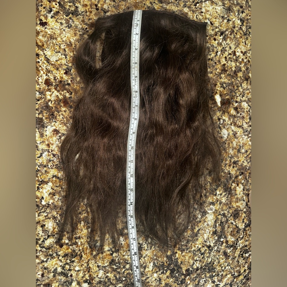 Luxurious 18" Dark Brown Human Hair Clip In Extensions